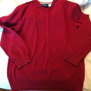 Cotton V-Neck Red Children’s Place Sweater - size Large (10/12)